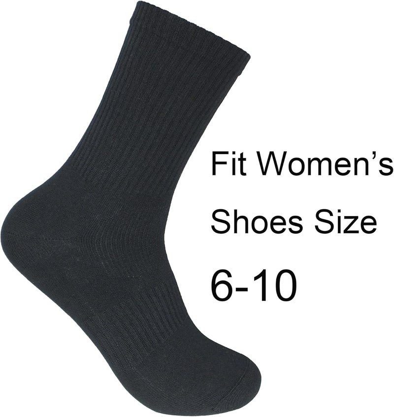 WindCrosser Womens Anti Stink Odor Resistant Seamless Cotton Moisture Wicking Crew Dress Socks, Size 6-10 - Image 5